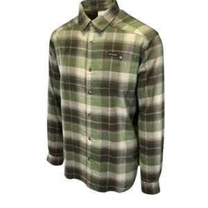 Columbia Men's Green and White Plaid Shirt